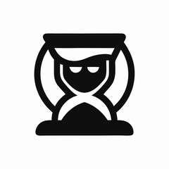 Time Management Icon: Hourglass Person Silhouette