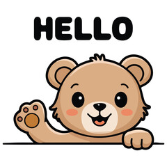 Hand drawn plush bear isolated vector illustration