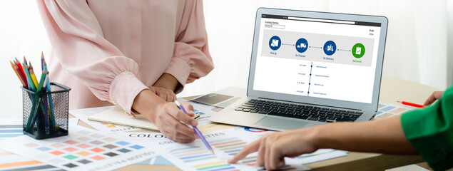 Delivery tracking system for e-commerce and brisk online business to timely goods transportation...