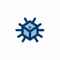 Abstract Cube with Rays: Connectivity, Network, Technology Logo