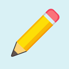 Yellow No. 2 Pencil with Pink Eraser - Icon