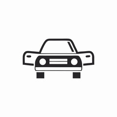 Simple Car Icon: Black and White Vehicle Illustration