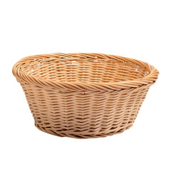 Wicker basket, isolated on a transparent background Png file format