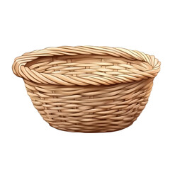 Obraz premium Wicker basket, isolated on a transparent background Png file format