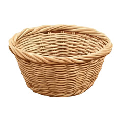 Fototapeta premium Wicker basket, isolated on a transparent background Png file format