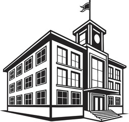 School building icon in flat style college education vector art.
