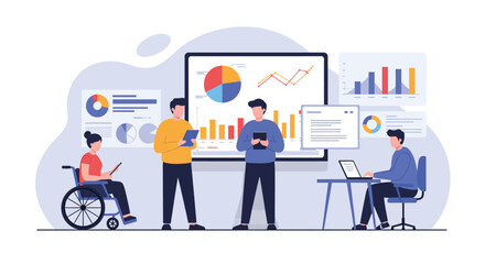 A futuristic AI-powered drone with sleek metallic plating and glowing blue accents hovers over a digital cityscape at night. The drone scans holographic data streams, analyzing information in real-tim