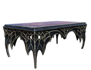 3D rendered metal gothic table isolated on transparent background