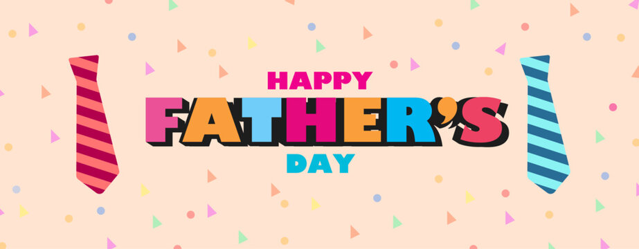 Happy Fathers Day banner style typography to wish dad