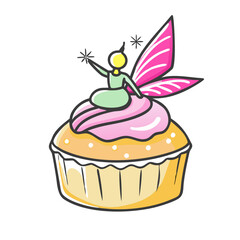 fairy cake icon, fairy cake vector illustration-simple illustration of fairy cake, perfect for fairy cake logos and icons