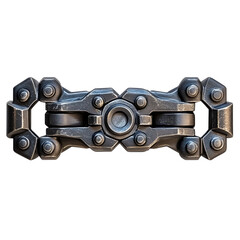 Metallic interlocking chain link with industrial