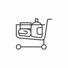 grocery shopping cart icon sign vector