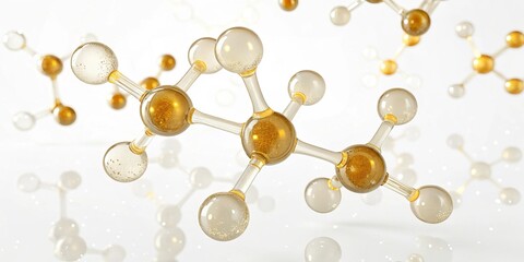 Elegant Molecular Aesthetics - 3D molecular visualization of glutathione showcasing its structure and properties in a floating design.