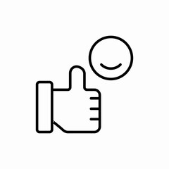 Positive feedback thumbs up icon vector sign