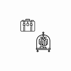 luggage clothes hanger icon sign vector