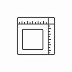 measuring tape square icon sign vector