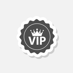 VIP badge icon sticker isolated on gray background