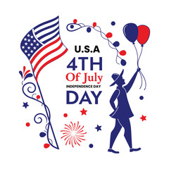 Celebrating 4th of July Independence Day with Patriotic Design