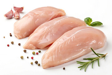 Raw chicken breast fillets
