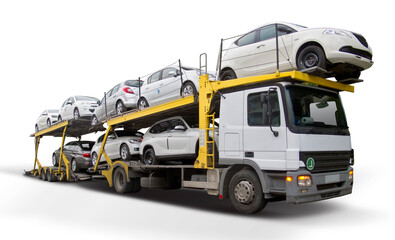 Car carrier isolated on transparent background. PNG 