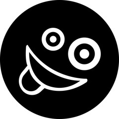 smiling emoji icon. funny yummy face with mouth and tongue gourmet enjoying taste and hungry. delicious, happy yellow character isolated cartoons, isolated on transparent background