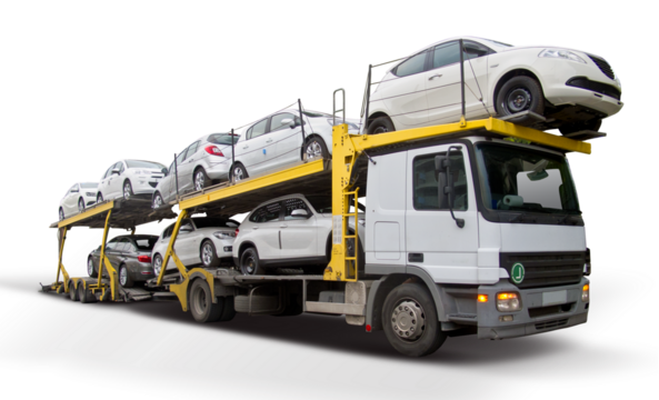 Car carrier isolated on transparent background. PNG	