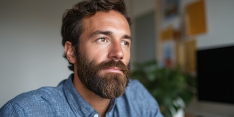 Engaged professor conducting virtual lecture with study environment for online learning