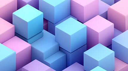 Obraz premium Abstract geometric pattern of pastel cubes.