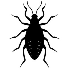 Black Silhouette of a Cockroach Insect Illustration