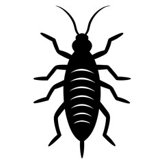 Black Silhouette of a Cockroach Insect Icon