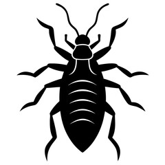 Black and White Stylized Cockroach Illustration