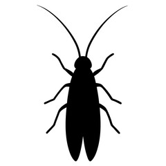 Black Silhouette of a Cockroach Insect Icon
