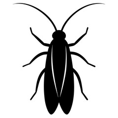 Black Silhouette of a Cockroach Insect Icon