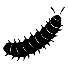 Black Silhouette of a Spiky Caterpillar Illustration