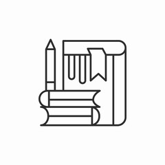 pencil and books icon sign vector