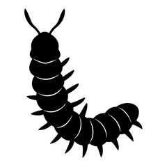 Black Silhouette of a Centipede Illustration