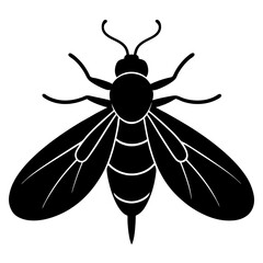 Black Silhouette of a Bee or Wasp Insect