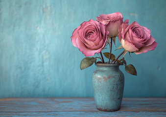 bouquet of roses in a vase