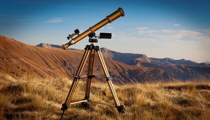 Naklejka premium vintage tripod telescope