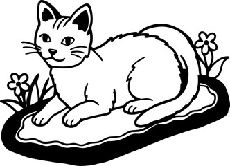 black cat with a butterfly