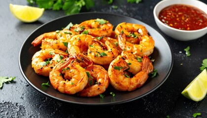 Grilled Shrimp with Lime and Sauce.