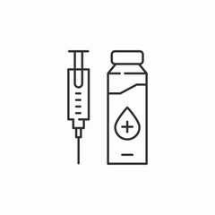 syringe and vial medicine icon sign vector