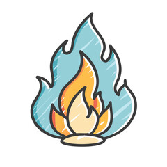 flame icon, flame vector illustration-simple illustration of flame, perfect for flame logos and icons