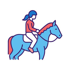 Horse Rider Icon – Equestrian Silhouette Vector for Saddle and Horse Themes

