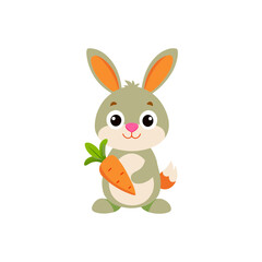 Fototapeta premium bunny holding carrot different set
