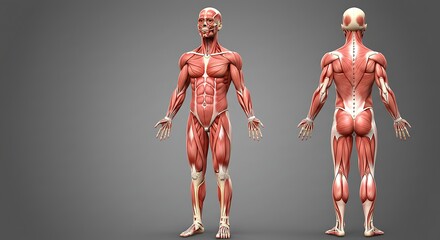 Human musculature anatomy illustration