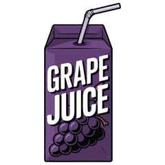 Grape juice box isolated vector illustration