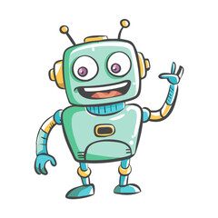 funny robot icon, funny robot vector illustration-simple illustration of funny robot, perfect for funny robot logos and icons