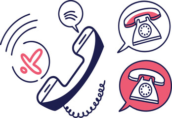 vector illustration of an old phone