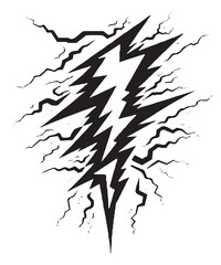 Flash lightning bolt icon Electric power symbol Power energy sign vector illustration editable
